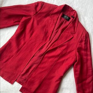 Dana Buchman vintage red linen blazer